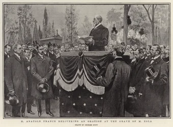 M Anatole France entregando uma oração no túmulo de M Zola